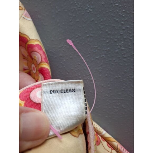 Harolds Floral Capri Pants Size 4 Beige Pink Flat Front Wide Leg Beachy Tropical - Picture 4 of 8